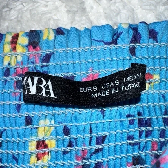 Zara Summer Sky blue floral crop top size small - Picture 5 of 5